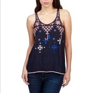 Lucky Brand Embroidered Racerback Tank